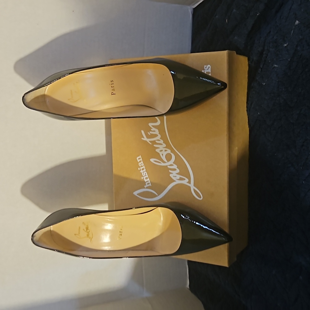 Louboutin - Kate 100mm Patent Calf Leather Pumps - Size 38.5